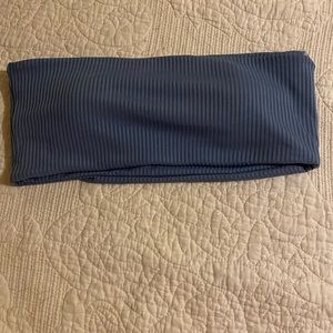 Ribbed bikini top - blue